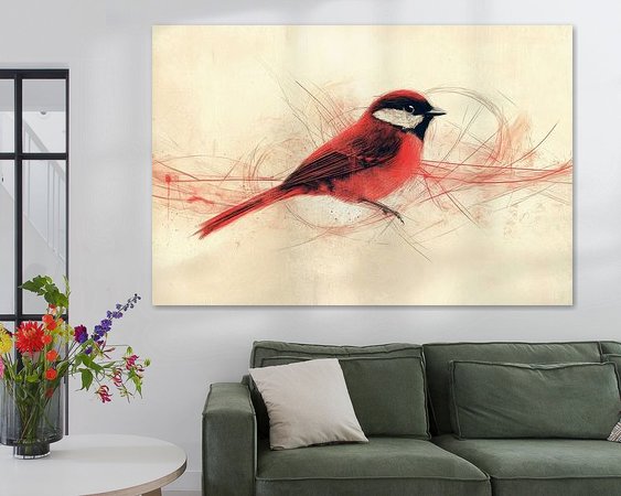 Voorbeeld van het werk in een kamer