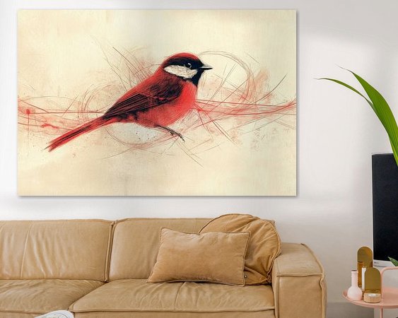 Voorbeeld van het werk in een kamer