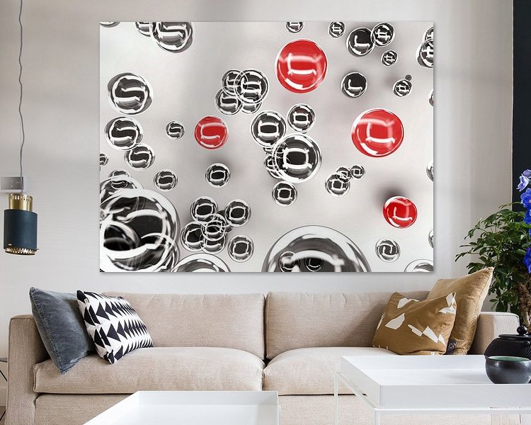 Voorbeeld van het werk in een kamer