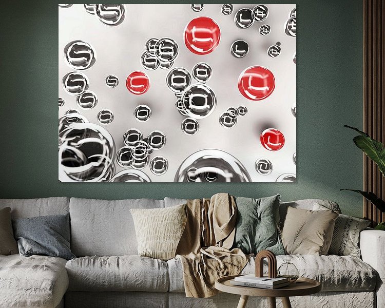 Voorbeeld van het werk in een kamer