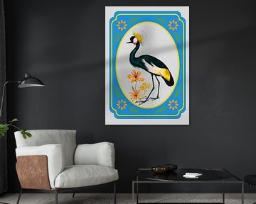 Kraanvogel in vintage lijst van Postergirls