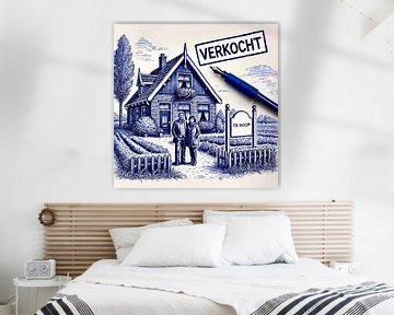 Ballpoint AI Art - House For Sale / Sold by Basahen