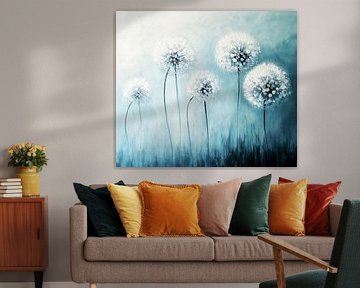 Dandelion dreams in blue by Floral Abstractions