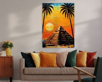 Piramide van Gizeh Zonsondergang 1 van MIROKKU