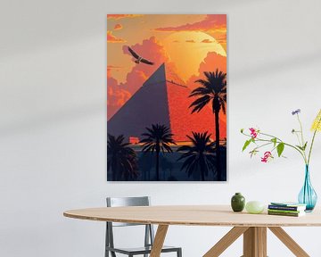 Piramide van Gizeh Zonsondergang 2 van MIROKKU