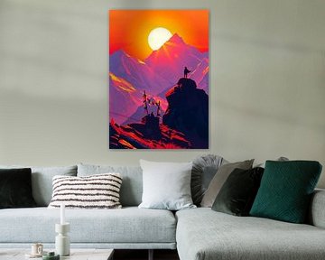 Mount Everest Zonsondergang 1 van MIROKKU