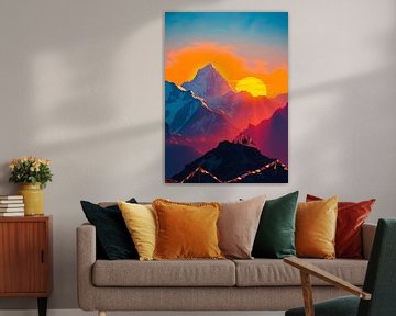 Mount Everest Zonsondergang 1 van MIROKKU