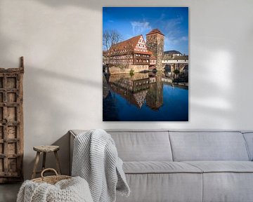 Nürnberg - Henkerbrücke, Wasserturm und Weinstadel