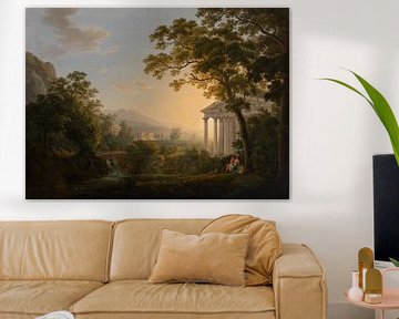 Josef Rebell, Ideale Landschaft mit Tempelbauten, 1808 von Atelier Liesjes