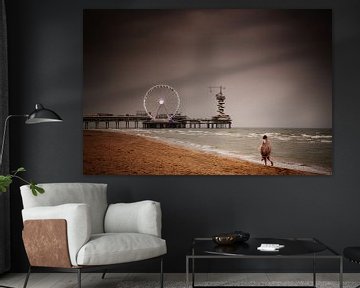 Strand von Scheveningen bei aufkommendem Sturm von Marco Rutten