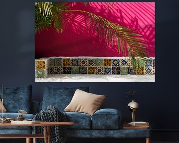 Vrolijke muur in Tulum, Mexico van Xulé Bogers