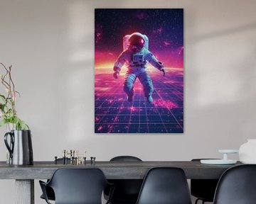 Astronaut in synthwave space van Liv ter Riet