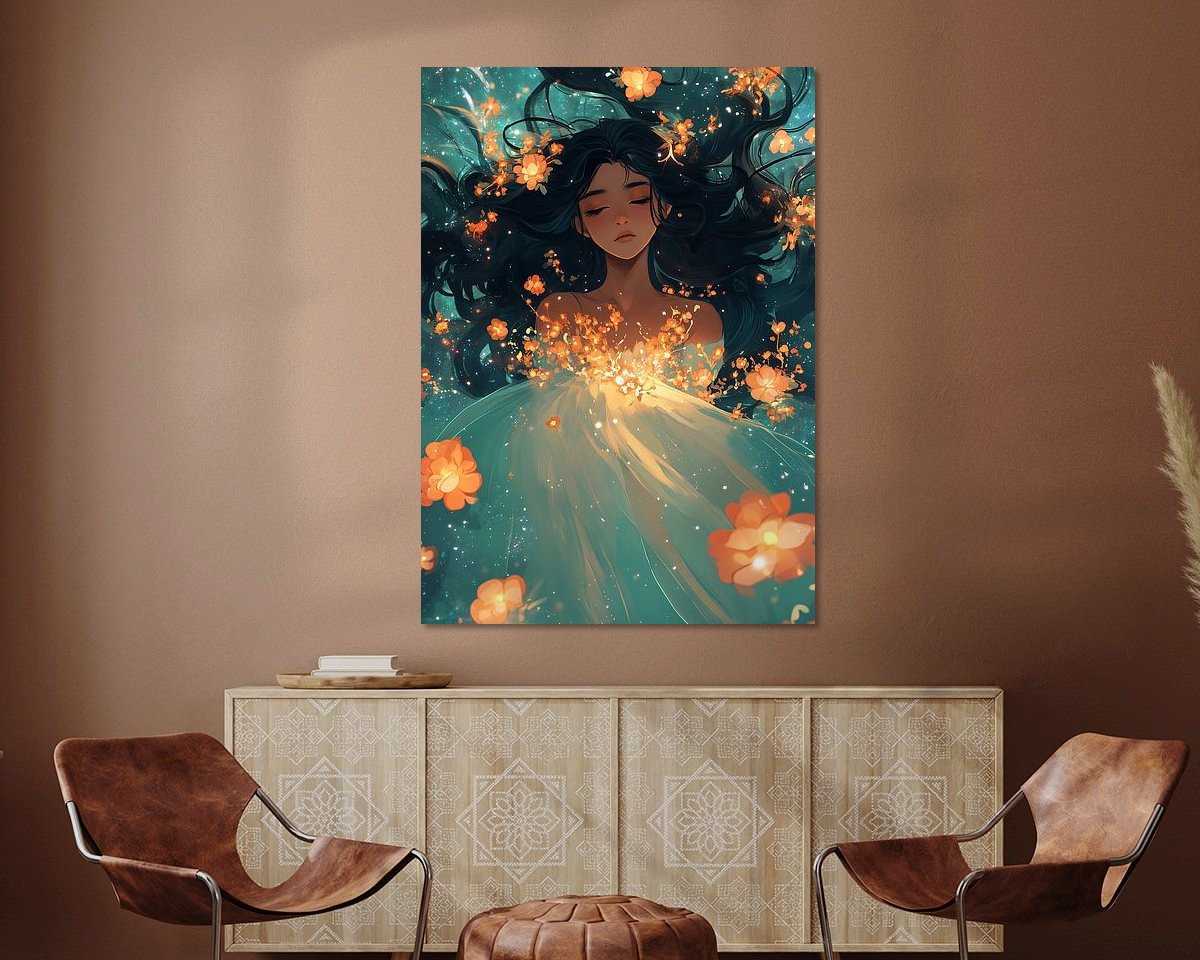 Voorbeeld van het werk in een kamer