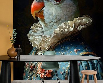 Elegant Parrot: A Touch of Baroque Flair