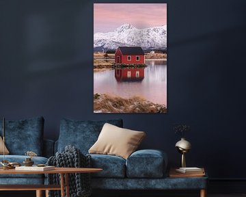 Lofoten, einsame Fischerhütte im Abendlicht 2/2 von Harald Marchhart