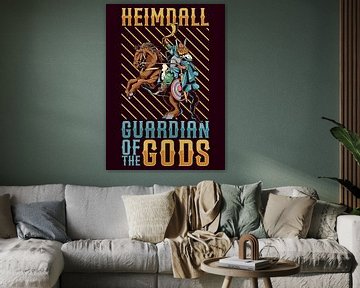 Beschermer van de Goden: Heimdall op zijn paard van Pixelbull Design