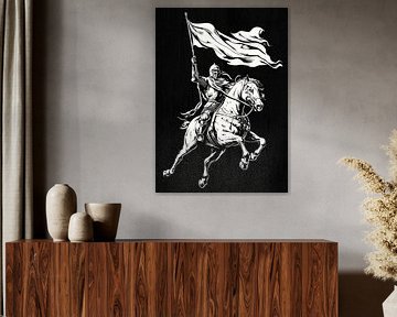 Chevalier en armure sur un cheval au galop sur Pixelbull Design