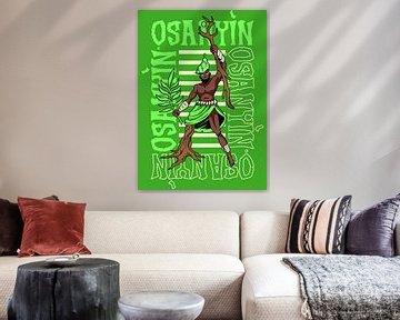 Krachtige Orisha Osaín van genezing en natuur van Pixelbull Design