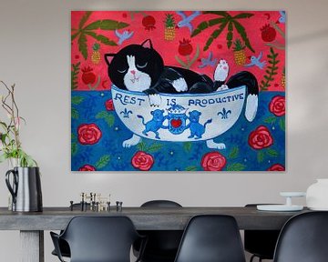 Grappige Kat | Delfts Blauw van Anita Letuve