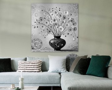 Judaspenning zwart wit gustav klimt stijl
