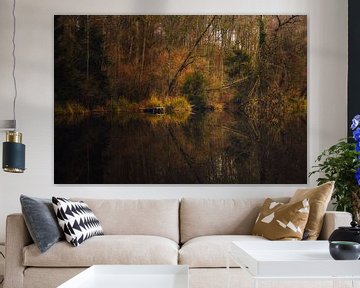 Mystieke Litzelsee met vissteiger - Baden Württemberg van BlattArt - Christine Horn