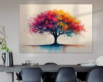 Levensboom in Regenboogkleuren van Studio BB