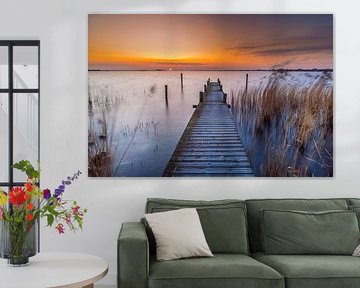 Jetty with hoar frost at Durgerdam #2 by peterheinspictures