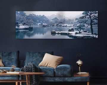 Zen tuin achtergrond banner. Aziatisch seizoensbeeld van Ariadna de Raadt-Goldberg