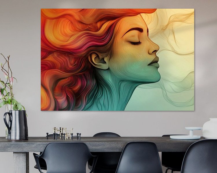 Voorbeeld van het werk in een kamer