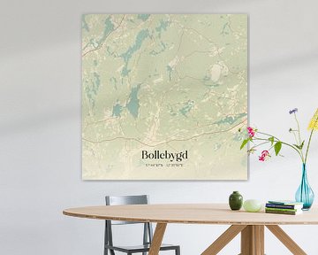 Alte Karte von Bollebygd, Schweden. von Ortsdrucke