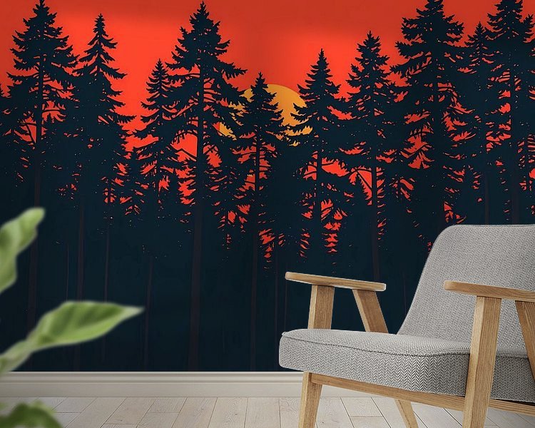 Voorbeeld van het werk in een kamer