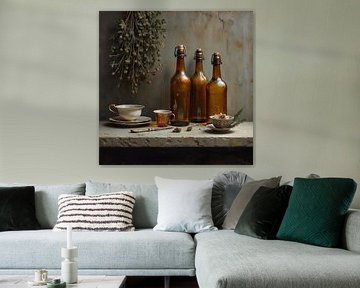 Stilleven met Flessen