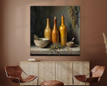 Stilleven met Flessen