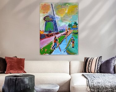 Voorbeeld van het werk in een kamer