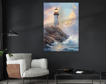 Un phare sur une côte agitée