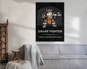 Dwergenkrijger met bijl in duistere kerker van Pixelbull Design
