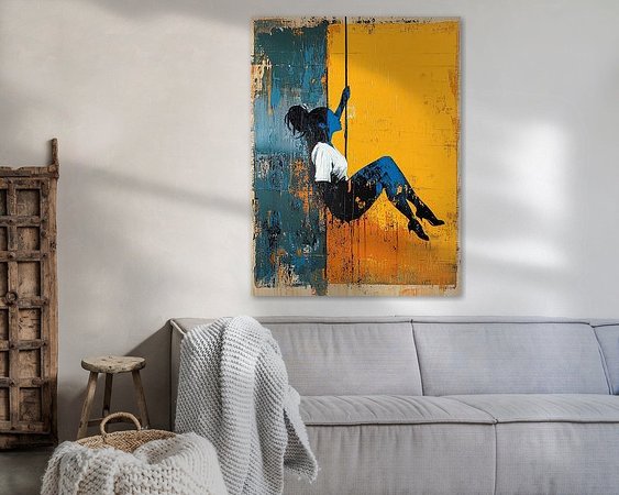 Voorbeeld van het werk in een kamer