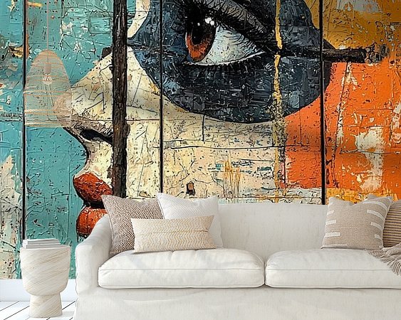 Voorbeeld van het werk in een kamer