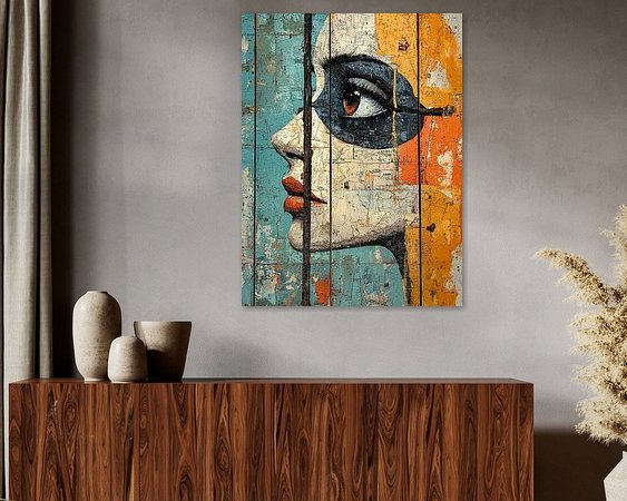 Voorbeeld van het werk in een kamer