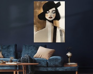 Modern portret in aardetinten van Studio Allee