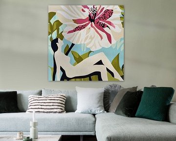Flora en Vrouw in Harmonie van Color Square