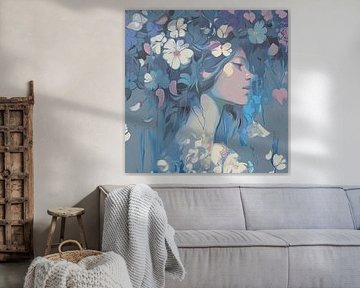 Blue Floral by Color Square