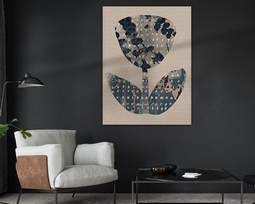 Wabi- sabi botanische collage. Grote bloem. van Dina Dankers