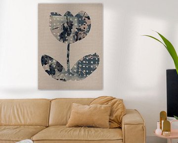 Wabi- sabi botanische collage. Tulp. van Dina Dankers