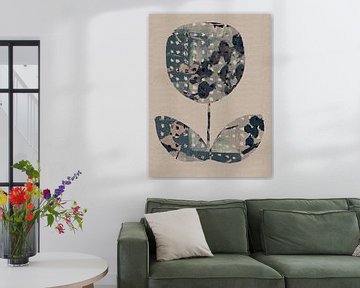 Wabi- sabi botanische collage. Bloem. van Dina Dankers