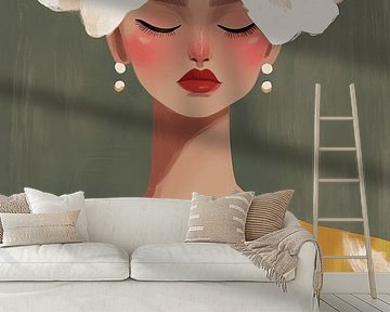 Modern portrait "Flower girl" by Carla Van Iersel