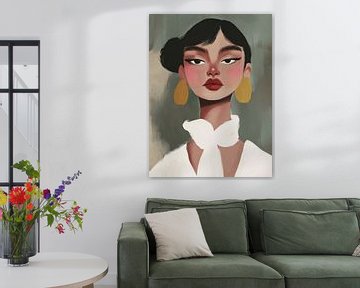 Modern portret, illustratie van Carla Van Iersel