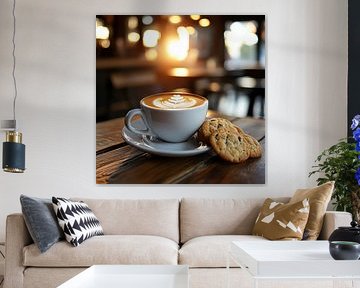 Tasse Kaffee mit Keksen