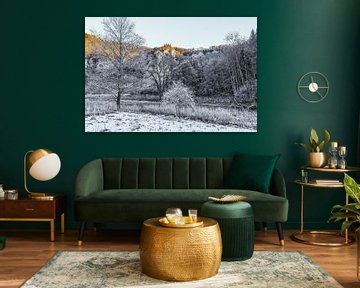 Oeverlandschap van de Donau bij Fridingen in de winter - Natuurpark Opper-Donau van BlattArt - Christine Horn