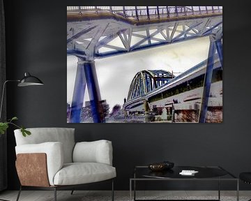 Impression of the railway bridge near Nijmegen by Ruud Otter